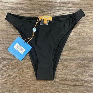 NWT VYBGIRL Black Cheeky Bikini Bottoms Minimal Swim Size XS